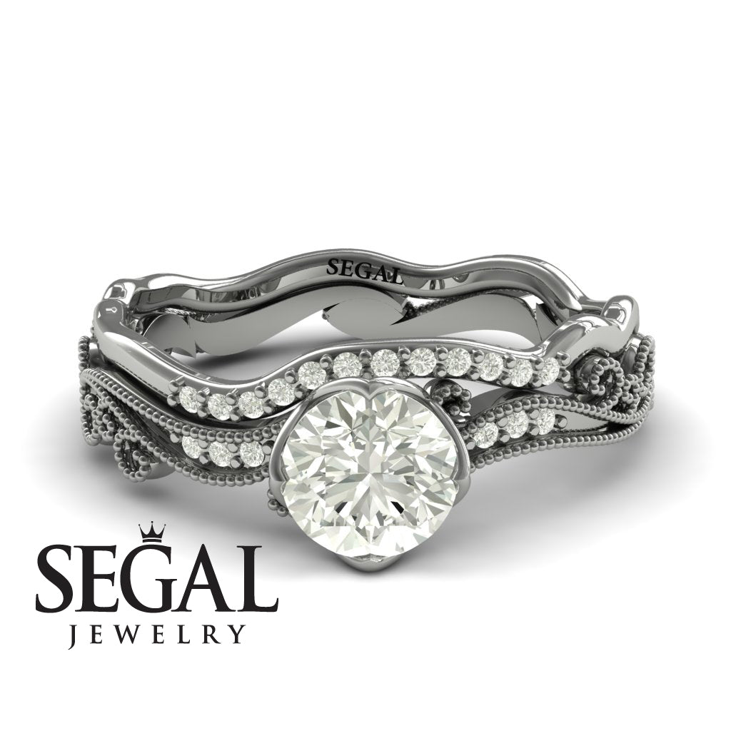 Unique Wedding Ring Sets Painter's Muse Bridal Set Diamond - Sophie no. 3